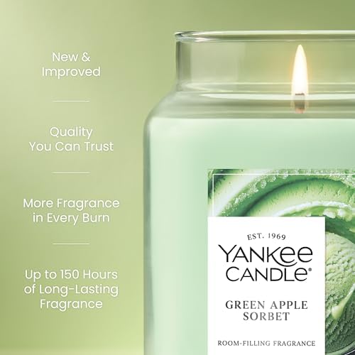 Yankee Candle Green Apple Sorbet Scented Candle, 22oz Large Jar