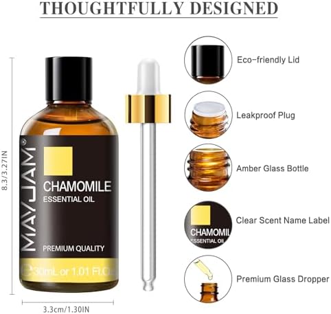 MAYJAM Chamomile Essential Oil for Diffuser Soap Candle Making, 1.01fl.oz