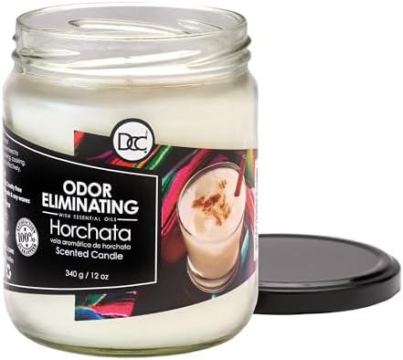 Horchata Odor Eliminating Highly Fragranced Candle - Eliminates 95% of Pet, Smoke, Food, and Other Smells Quickly - Up to 80 Hour Burn time - 12 Ounce Premium Soy Blend