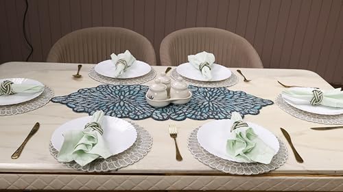 CLEENTABLE Beaded Round Placemat, White