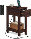 VASAGLE 2-Tier End Side Table, Small Accent Nightstand with Storage Drawer