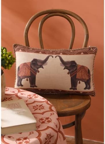 patdrea Floral Linen Decorative Throw Pillow Covers Set Soft Durable Cushion Cases Pillowcase for Couch Bedroom Car Living Room 12"x 20"