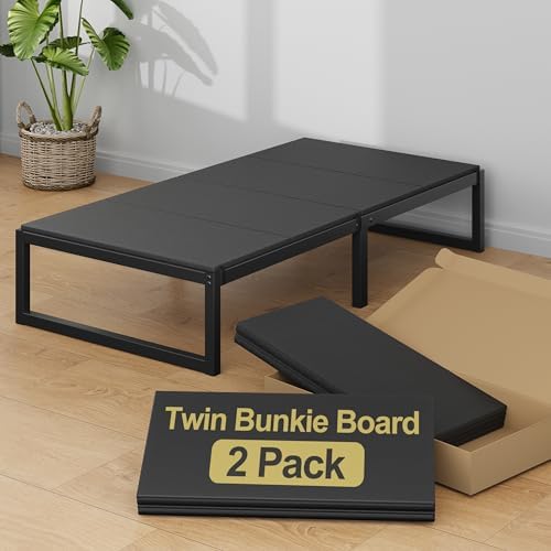 Lutown-Teen Bunkie Board Twin 2 Pack High-Density Polymer, Black