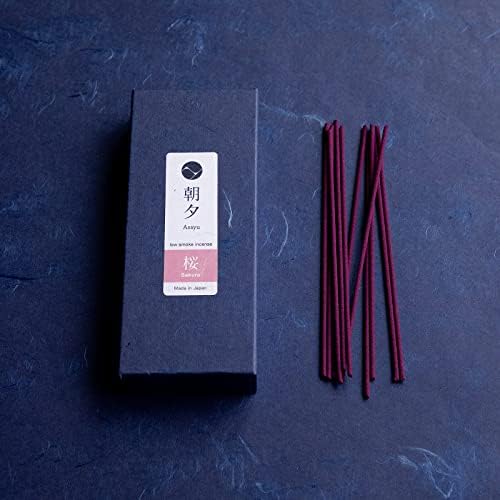 Asayu Japan Sakura Cherry Blossom Incense Sticks, Low Smoke Japanese, 40g