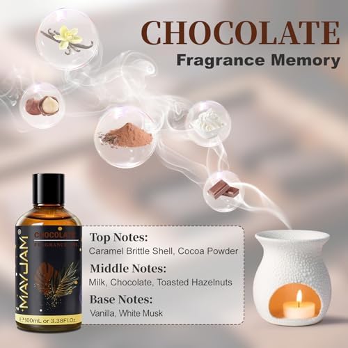 MAYJAM Chocolate Fragrance Oil Essential Oils for Diffusers, 3.38FL.OZ