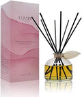 Reed Diffuser Set, Sandalwood & Amber Scented Oil Diffuser with Sticks, Home Fragrance Accessories for Bathroom Shelf Decor, Aroma Diffusers for Home or Office Fall Decor, USA Made