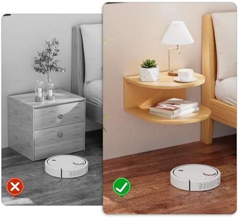 Bamboo Floating Nightstand with Storage Drawer and Modern Open Shelf Cubby，Bedroom, Living Room, Kitchen, Tool Room for use. (2 Pcs Natural, Trumpet)