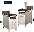 WLIVE End Tables for Living Room & Bedroom w/Charging, Narrow Nightstand