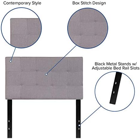 EMMA + OLIVER Twin Quilted Tufted Headboard