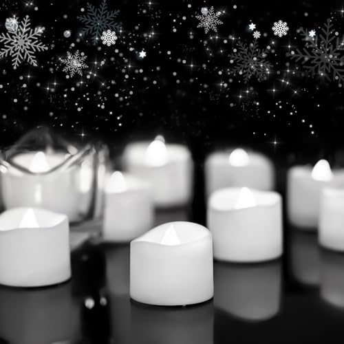 Homemory 24-Pack Flameless Tea Lights Candles Battery Operated, 200+ Hours