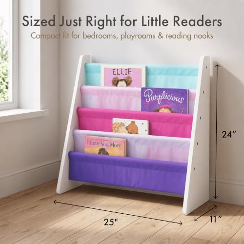 Humble Crew Kids Bookshelf, Montessori Front Facing Toddler Bookcase 4 Tier