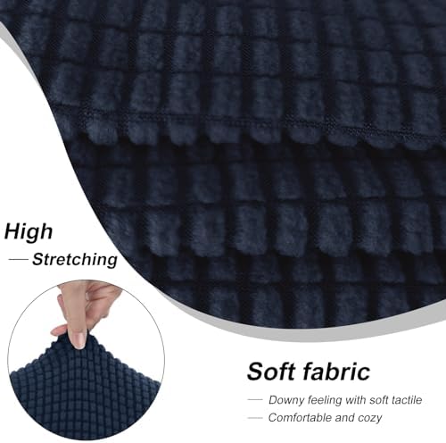 2 Pieces Stretch Chair Cover for Sofa Slipcover, 1 Seat, Navy