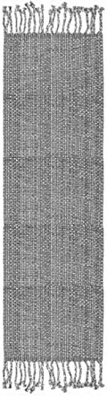 100% Cotton Table Runner for Dining Room Tables Rectangle Two Tone Woven Fabric 72" x 13" Soft Durable Table Runner, Gray
