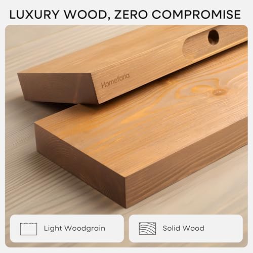 Homeforia 16 Inch Floating Shelves, High-End Solid Pine Wood, Set of 4