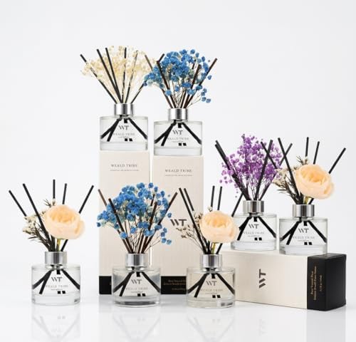 WEALD TRIBE Reed Diffuser Set Rainforest Mist Scent for Shelf Decor