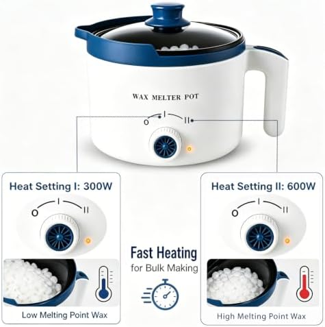 Ksedcon Electric Wax Melting Pot for Candle Making with Thermometer, Wicks