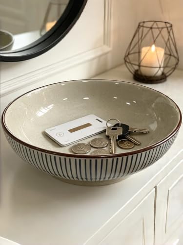 10" Large Ceramic Fruit Bowl for Kitchen Counter & Dining Room Table