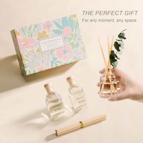 COCORRÍNA Reed Diffuser Set of 3 with Dried Eucalyptus for Home & Office