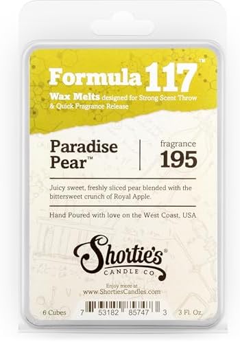 Shortie's Candle Company Paradise Pear™ Premium Wax Melts - 3 Oz., Strong & Long Lasting, Non-Toxic - Made with Essential & Natural Oils - Formula 117