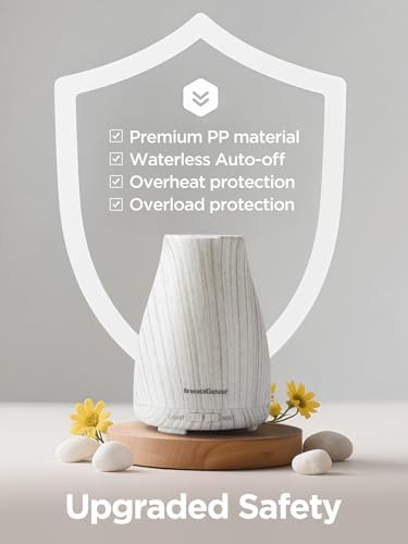 InnoGear Essential Oil Diffuser Ultrasonic Diffusers for Home, White Grey