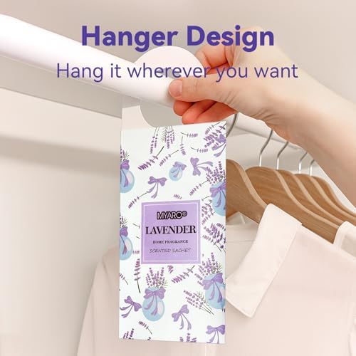 MYARO 12Pcs Lavender Sachets Hanging Car Air Freshener, Closet Deodorizer