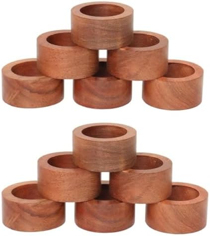 Wooden Napkin Ring for Weddings Dinner Parties or Every Day Use (Set of 12, Plane)