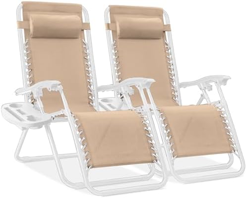 Best Choice Products Zero Gravity Chair Recliner, Sand/White