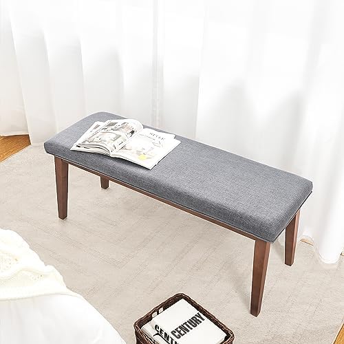kinmars Entryway Bench for Bedroom End of Bed, 42.5", Grey