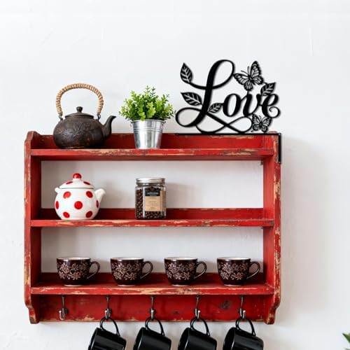 CUTHOLLOW Love and Butterfly Door Topper Sign Metal Wall Art Decor