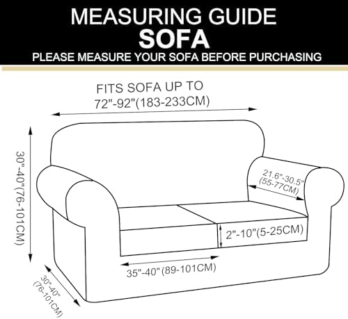 U-NICE HOME 3 Pieces Stretch Couch Cover Sofa Slipcover, Orange