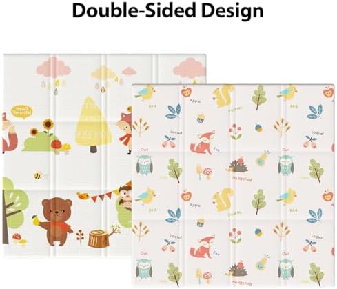 XVISHX Baby Play Mat, 50 x 50 Inch Play Mat Perfect for Use Baby Playpen, Foldable Baby Foam Playmat for Floor, Portable Waterproof Activity PlayMats for Babies, Infants and Toddlers