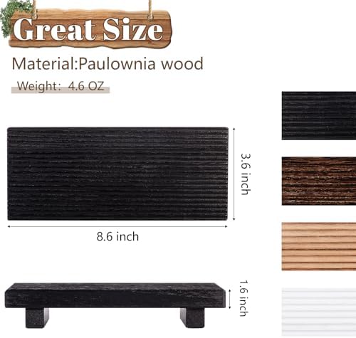 Bathroom Sink Tray Wood Riser Display Kitchen Decor Soap Holder, Black