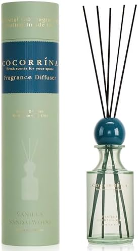 COCORRÍNA Reed Diffuser 8.5 oz Large Capacity Vanilla Sandalwood Scent