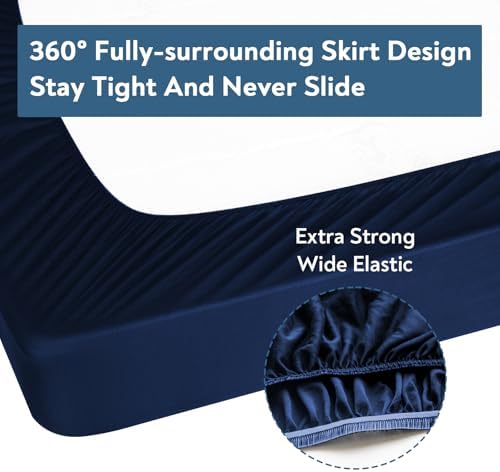 Twin Fitted Sheet Only, Soft & Cozy Twin Size Bed Sheets for Boy Kids Navy