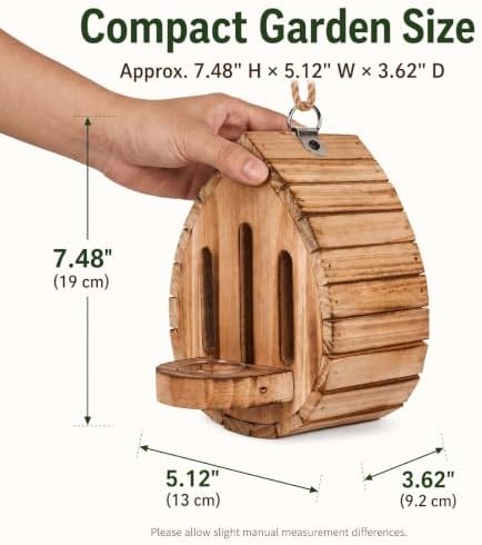 Wooden Butterfly House and Feeder for Outdoors, Natural Butterfly Habitat Nesting Box, Hanging Bug Hotel Garden Decoration for Butterflies, Bees, Moths