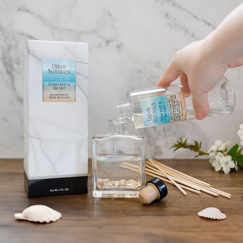 Urban Naturals Reed Diffuser Set, Eucalyptus Sage - Bathroom Shelf Décor