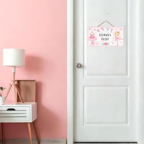 Custom Door Sign Ballerina Room Decor Personalized Girl Nursery Wall Art Bedroom Name Hanger
