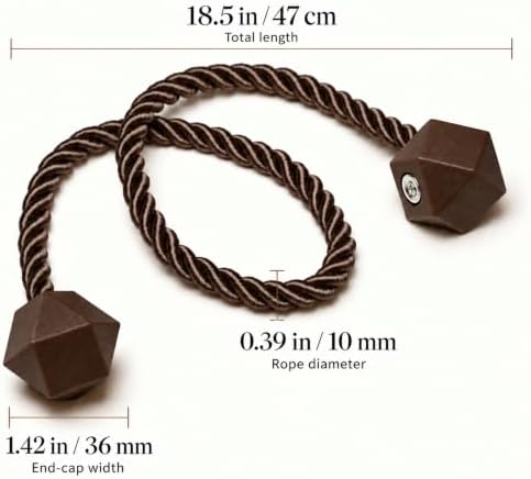 NazTur Magnetic Curtain Tiebacks, Curtain Ties, No-Drill Holdbacks (2 Pack)