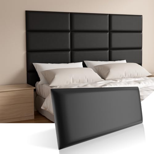 Headboards Wall Panel for Full, Queen and King - Self-Adhesive 3D Upholstered Panel for Bedroom/Living Room (12 Pieces 9.84 in x 23.6 in)