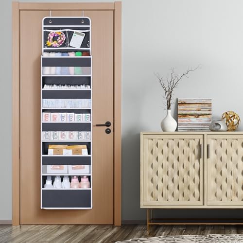 Univivi Over the Door Organizer for Baby Essential, 6-shelf, Dark Grey