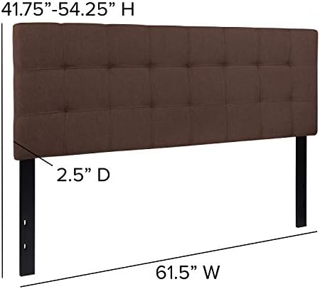 EMMA + OLIVER Dark Brown Queen Quilted Tufted Headboard
