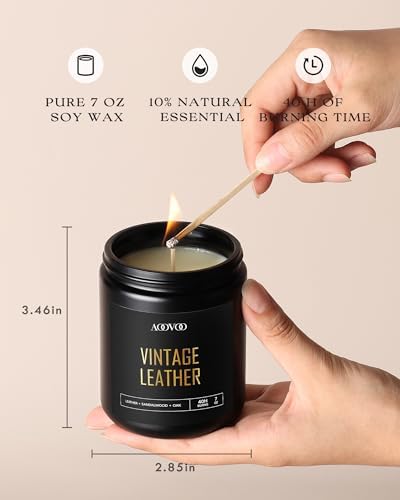 AOOVOO Scented Candles for Men - 4 Pack Candles for Home Scented