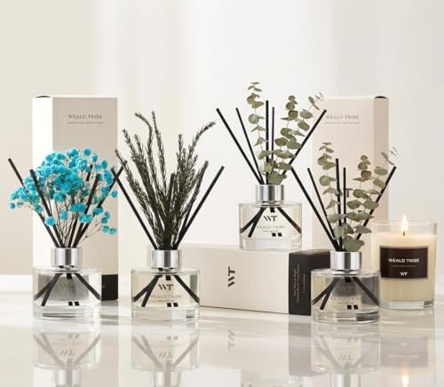 WEALD TRIBE Reed Diffuser Ocean Mist & Sea Salt Scent for Bathroom Decor
