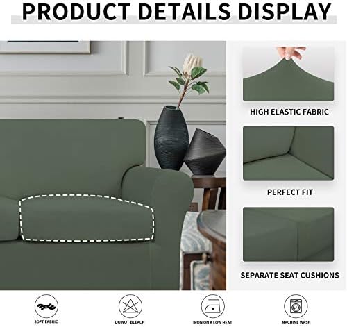 Easy-Going Stretch Oversized Loveseat Couch Cover for 2 Cushion Washable