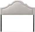 Baxton Studio Jardan Modern & Contemporary Fabric Upholstered Headboard, Full, Greyish Beige