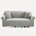 YEMYHOM Couch Cover Latest Jacquard Design High Stretch Sofa Covers for 3 Cushion Couch, Pet Dog Cat Proof Slipcover Non Slip Magic Elastic Furniture Protector (Large, Begonia Leaf Light Gray)