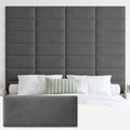 IFNOW Wall Mounted Headboard, Peel and Stick Panels, Dark Grey, Queen