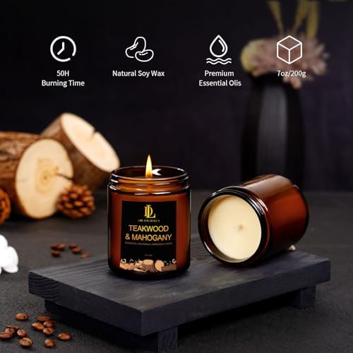 8 Pack Candles for Home Scented, Scented Candles Gifts Set for Women Men, 56 oz Soy Candle Set, Scents of Teakwood/Smoke Vanilla/Cologne/Coffee/Patchouli/Oak/Sandalwood/Cupcake