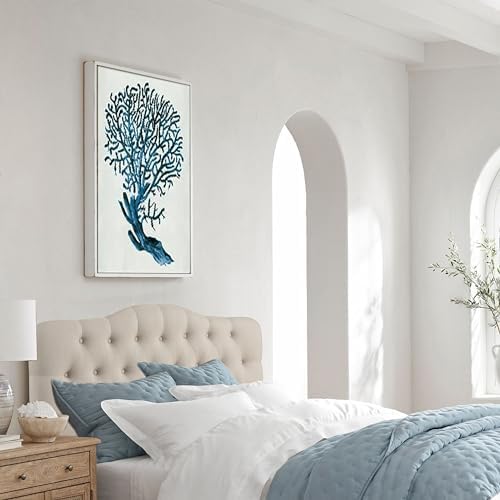 Rosevera Givanna Adjustable Height Headboard with Linen Upholstery and Button Tufting for Bedroom, King, Light Gray