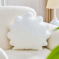 Uvvyui Shell Pillow Seashell Throw Pillow Shell Shaped Decorative Pillows Soft Velvet Sea Shells Pillow Aesthetic Home Decor Sea Ocean Beach Cushion Bed Pillow（White, 13x11 Inch）